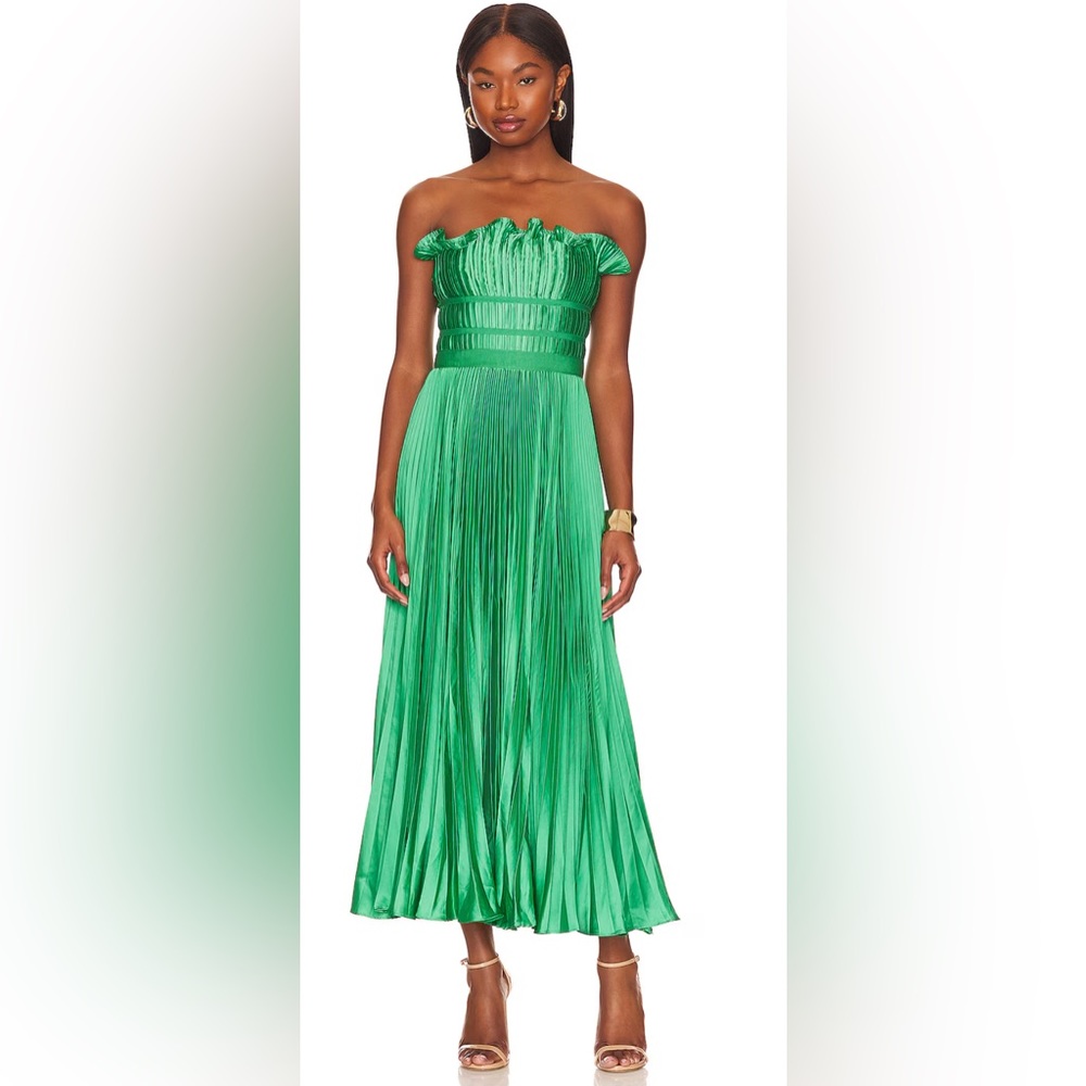 AMUR pleated midi dress